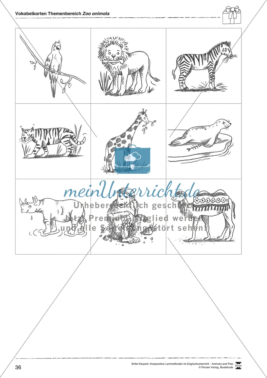 Kooperatives Lernen: Themenbereich Zoo Animals + Kopiervorlagen Preview 12