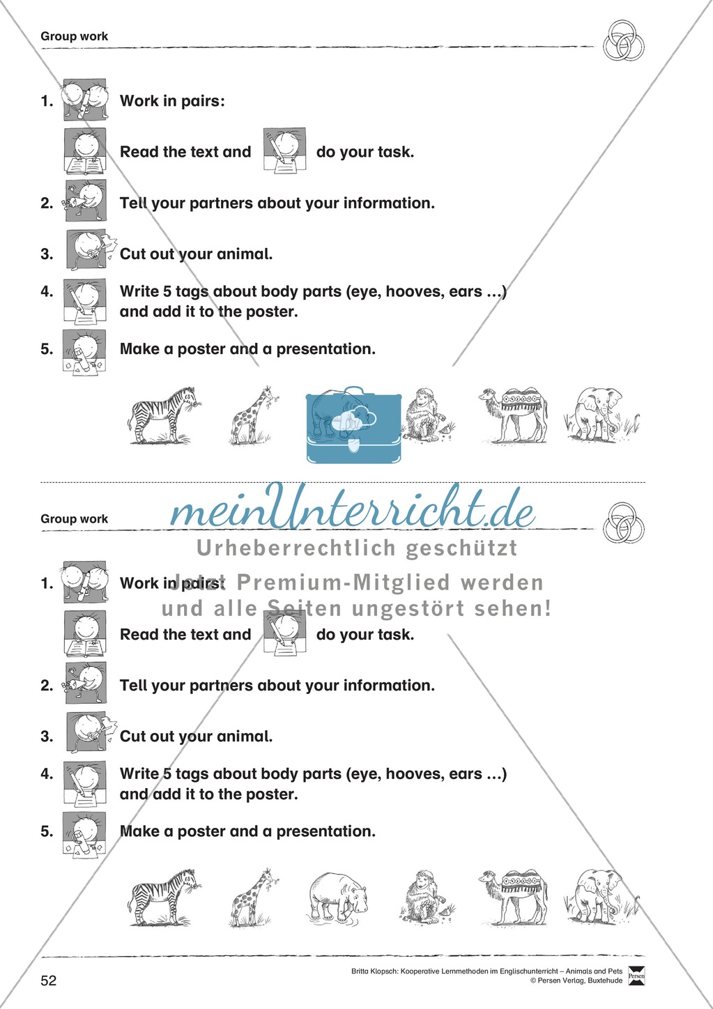 Kooperatives Lernen: Themenbereich Zoo Animals + Kopiervorlagen Preview 28