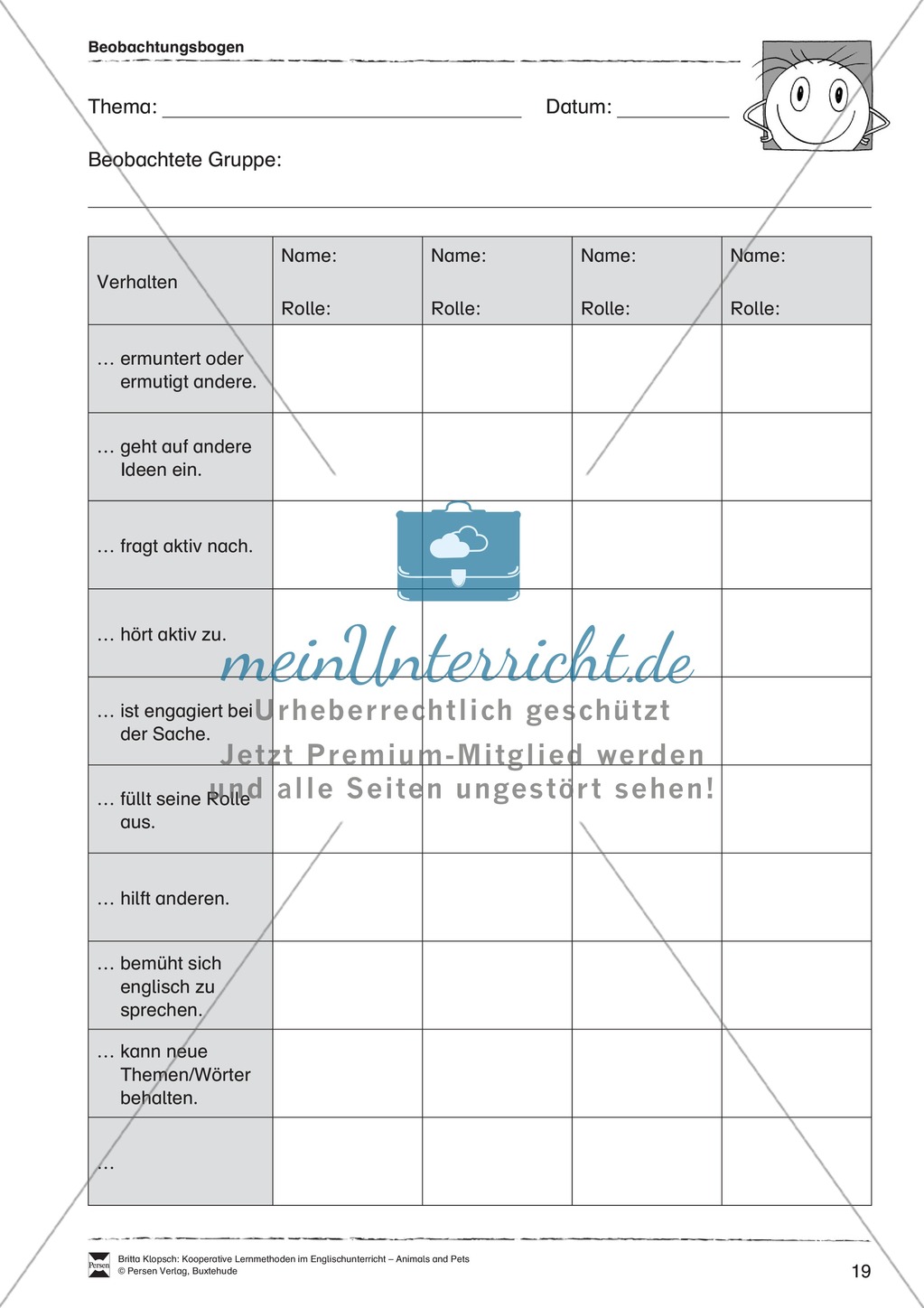 Kooperatives Lernen: Themenbereich Zoo Animals + Kopiervorlagen Preview 9