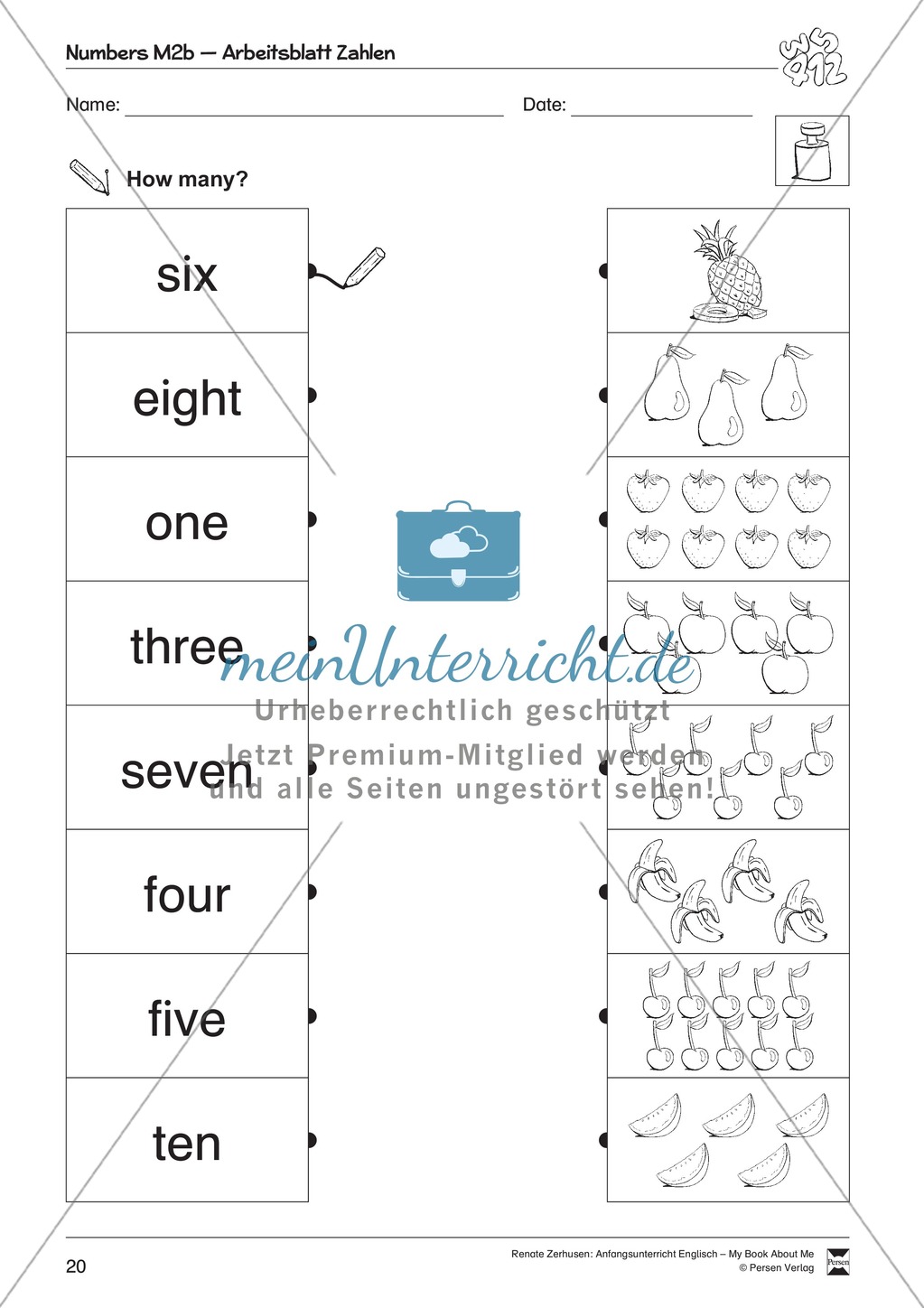 Numbers vocabulary: Worksheets on numbers (Binnendifferenziert) Preview 7