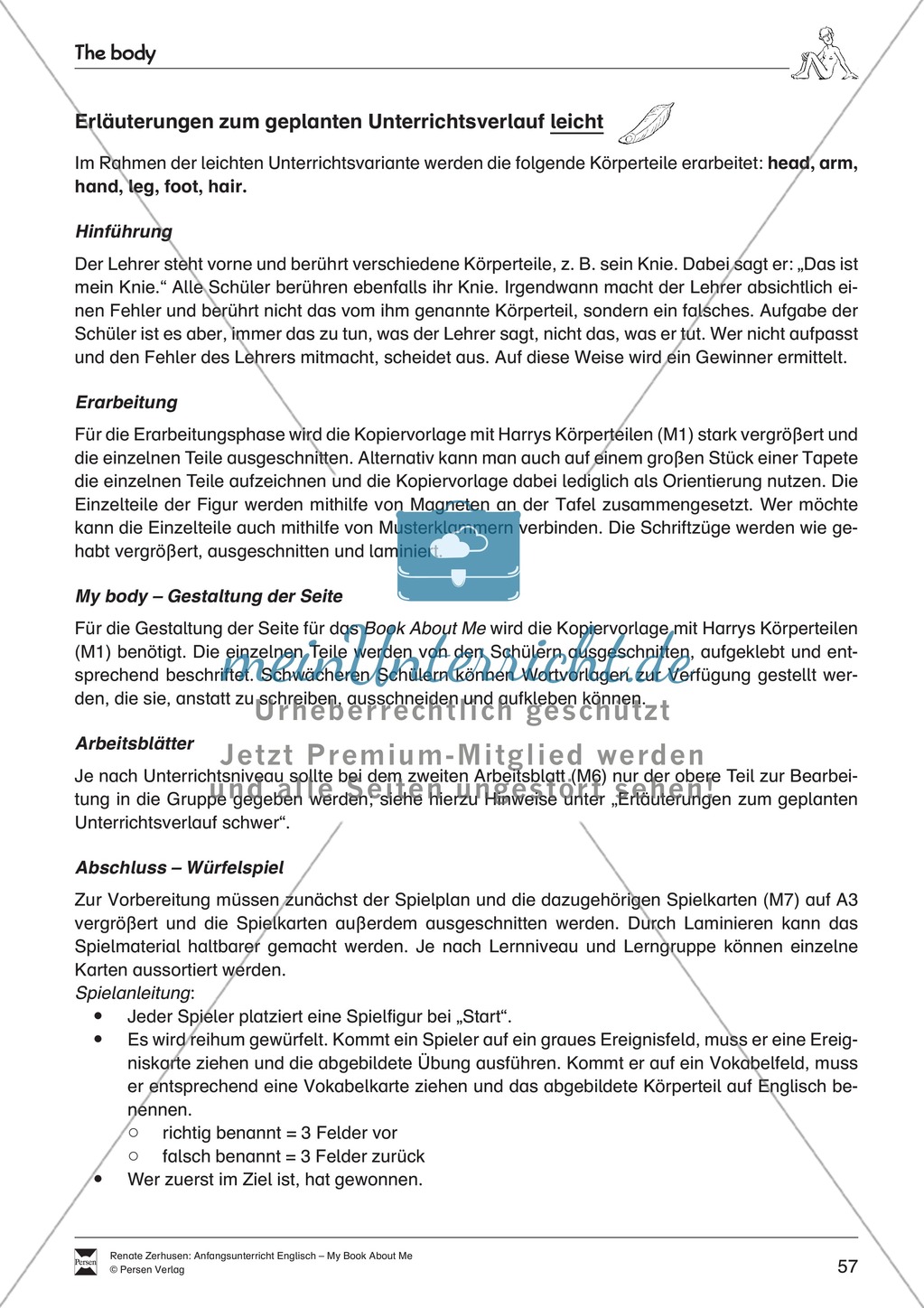 The body vocabulary: Worksheets on the body (Binnendifferenziert) Preview 3