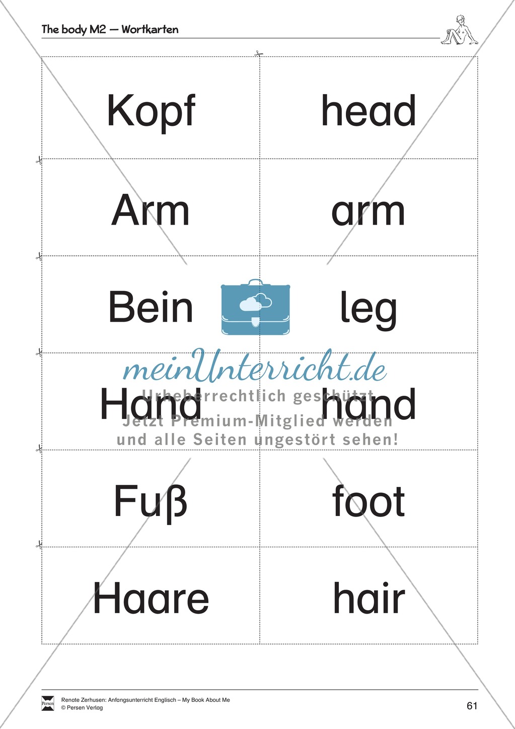 The body vocabulary: Worksheets on the body (Binnendifferenziert) Preview 7