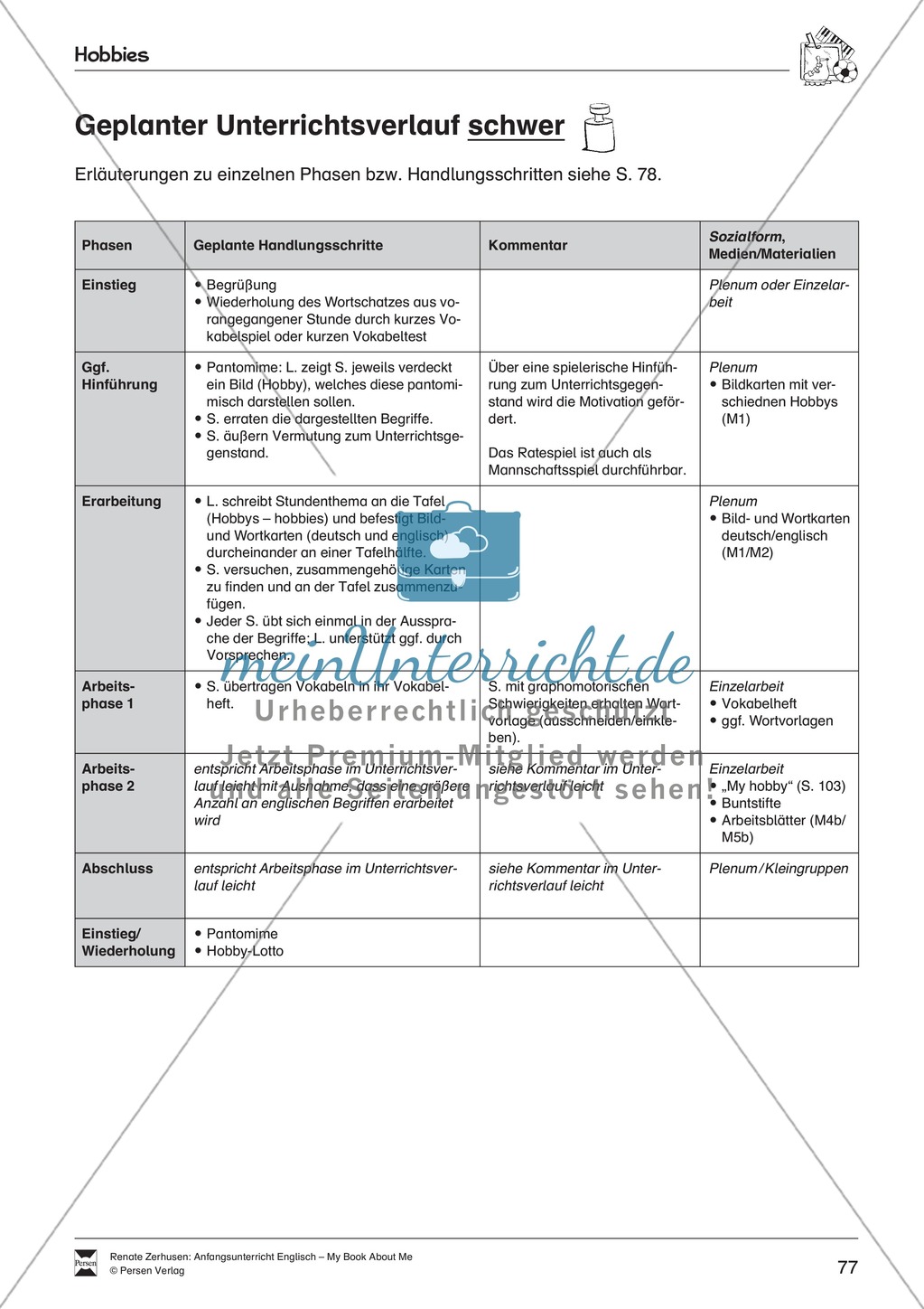 Hobbies vocabulary: Worksheets on hobbies (Binnendifferenziert) Preview 2
