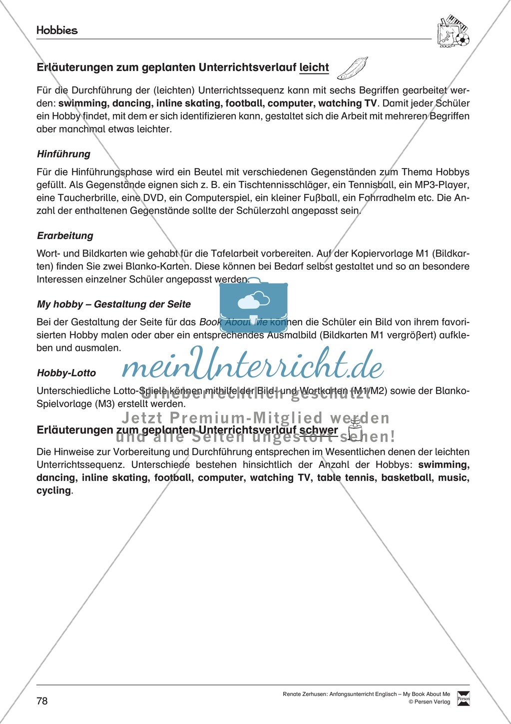 Hobbies vocabulary: Worksheets on hobbies (Binnendifferenziert) Preview 3