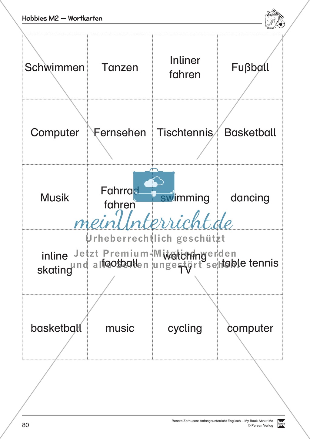 Hobbies vocabulary: Worksheets on hobbies (Binnendifferenziert) Preview 5