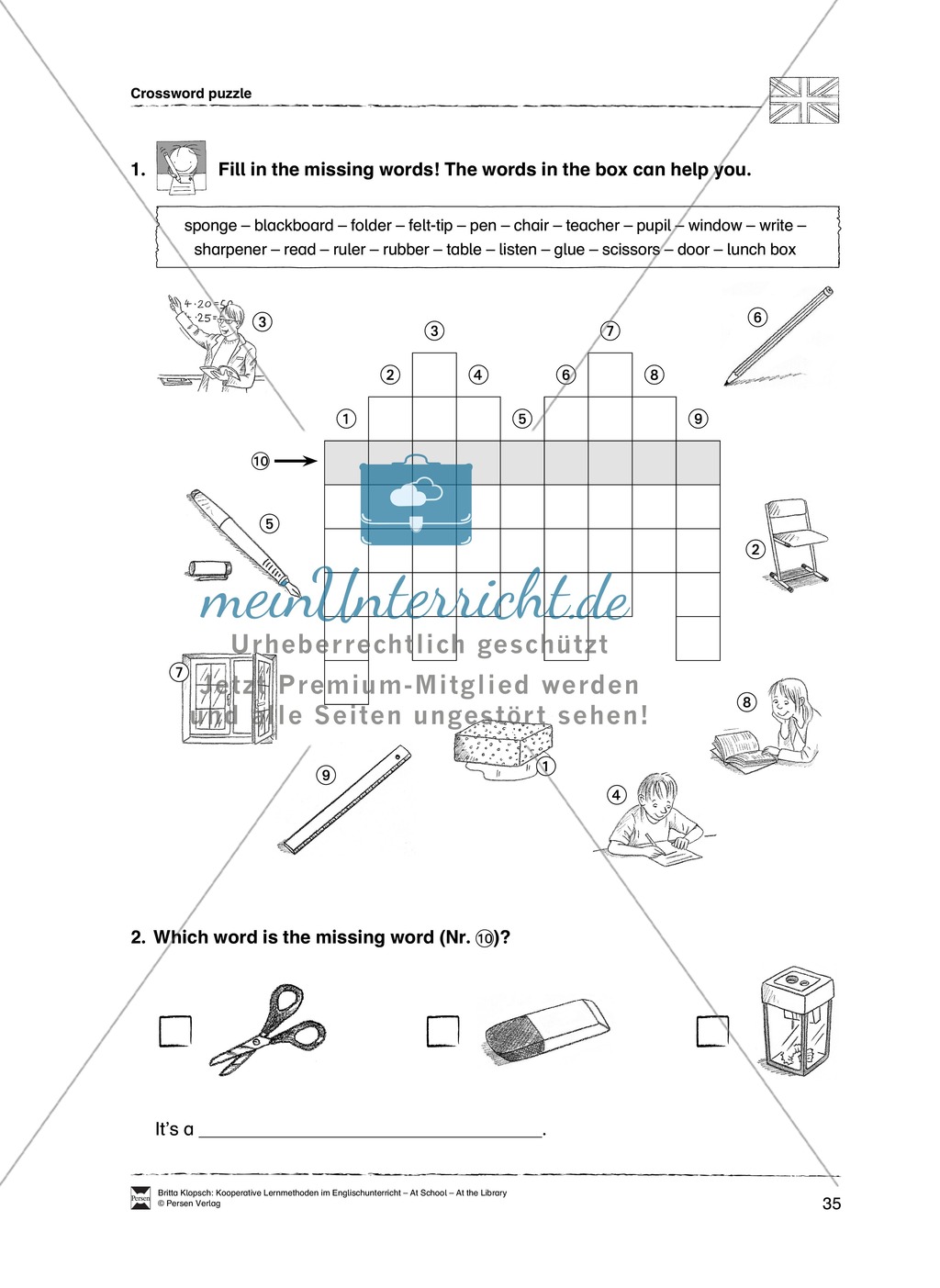 Kreuzworträtsel und Wortsuchrätsel zum Themenbereich