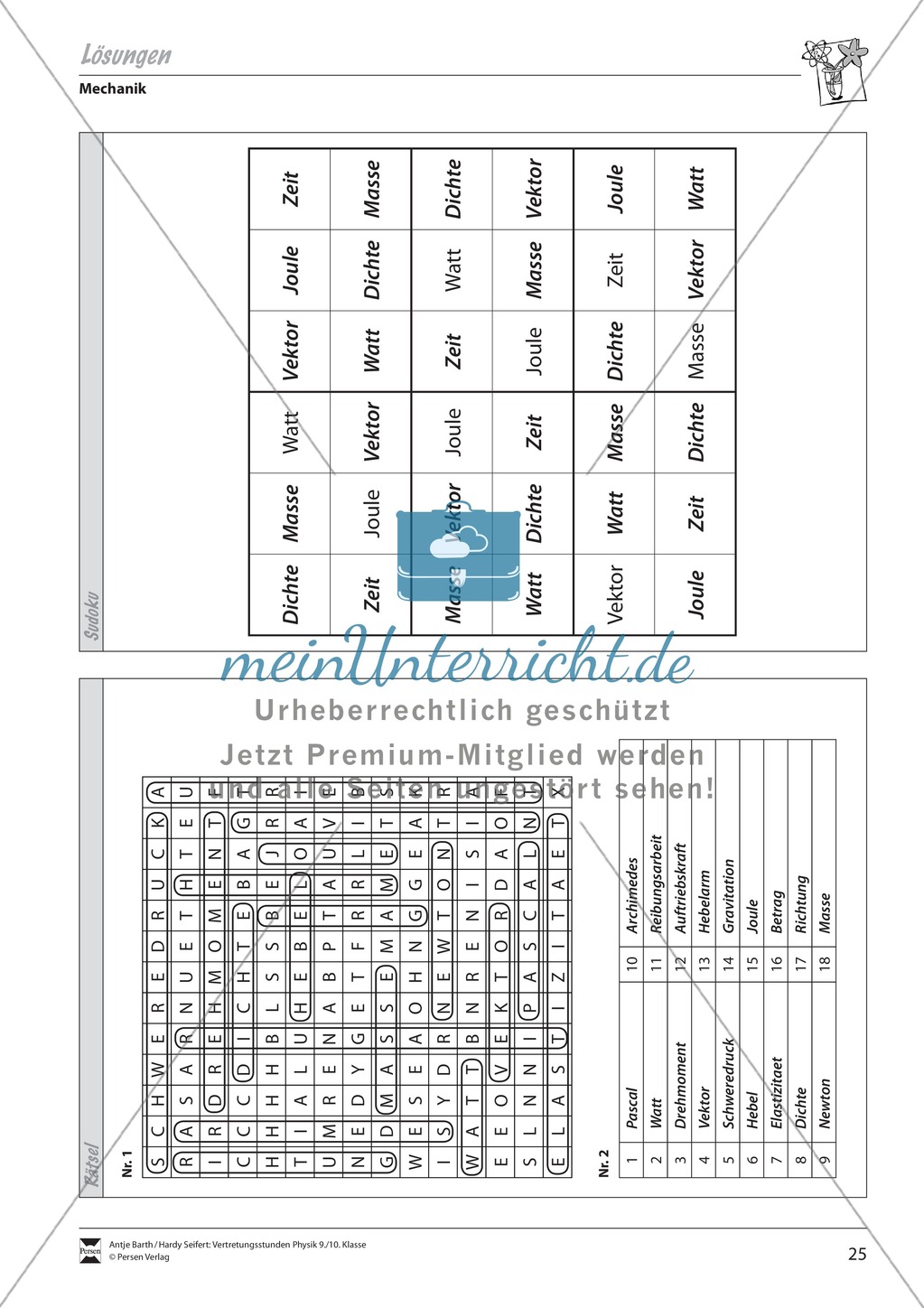 Suchworträtsel zu Mechanik und Druck Preview 2