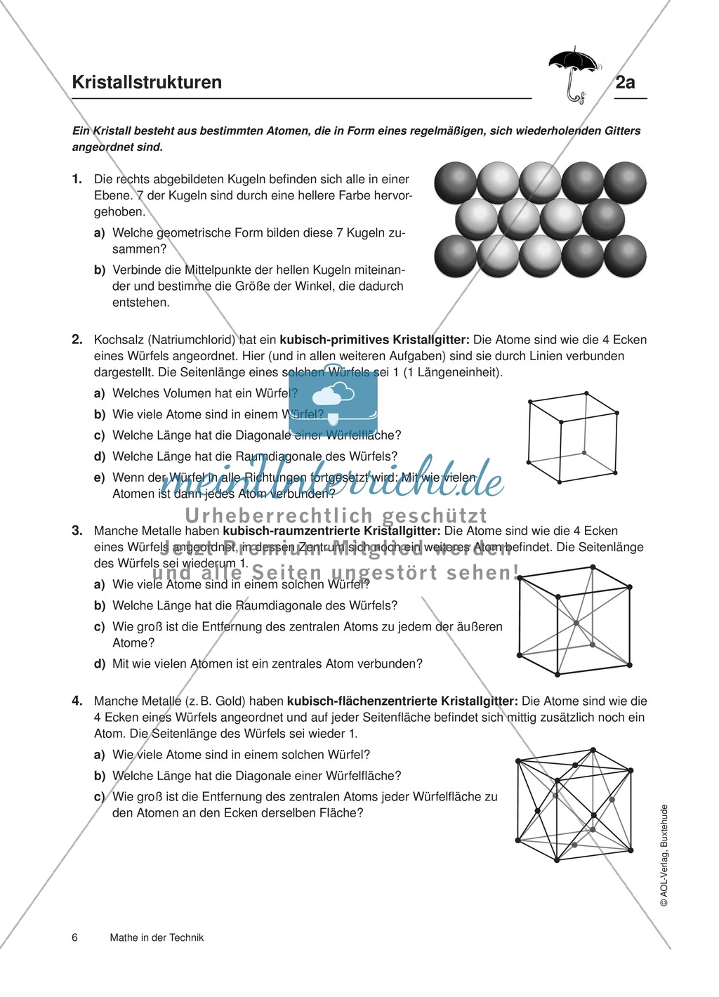 Geometrie: Untersuchung von Kristallstrukturen Preview 1