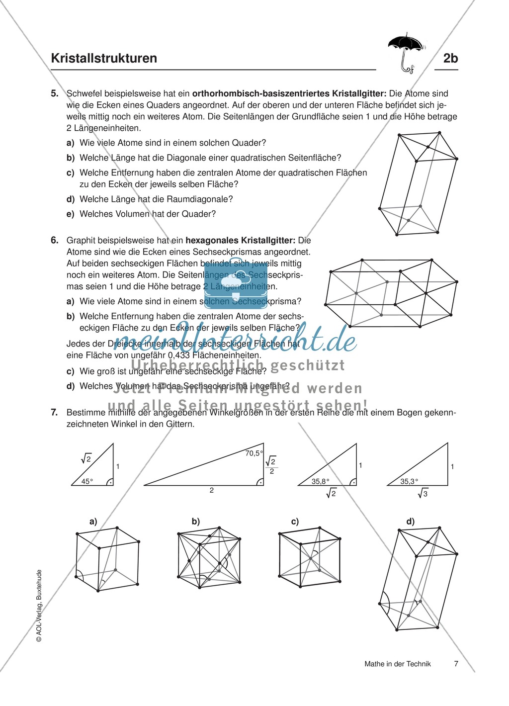 Geometrie: Untersuchung von Kristallstrukturen Preview 2