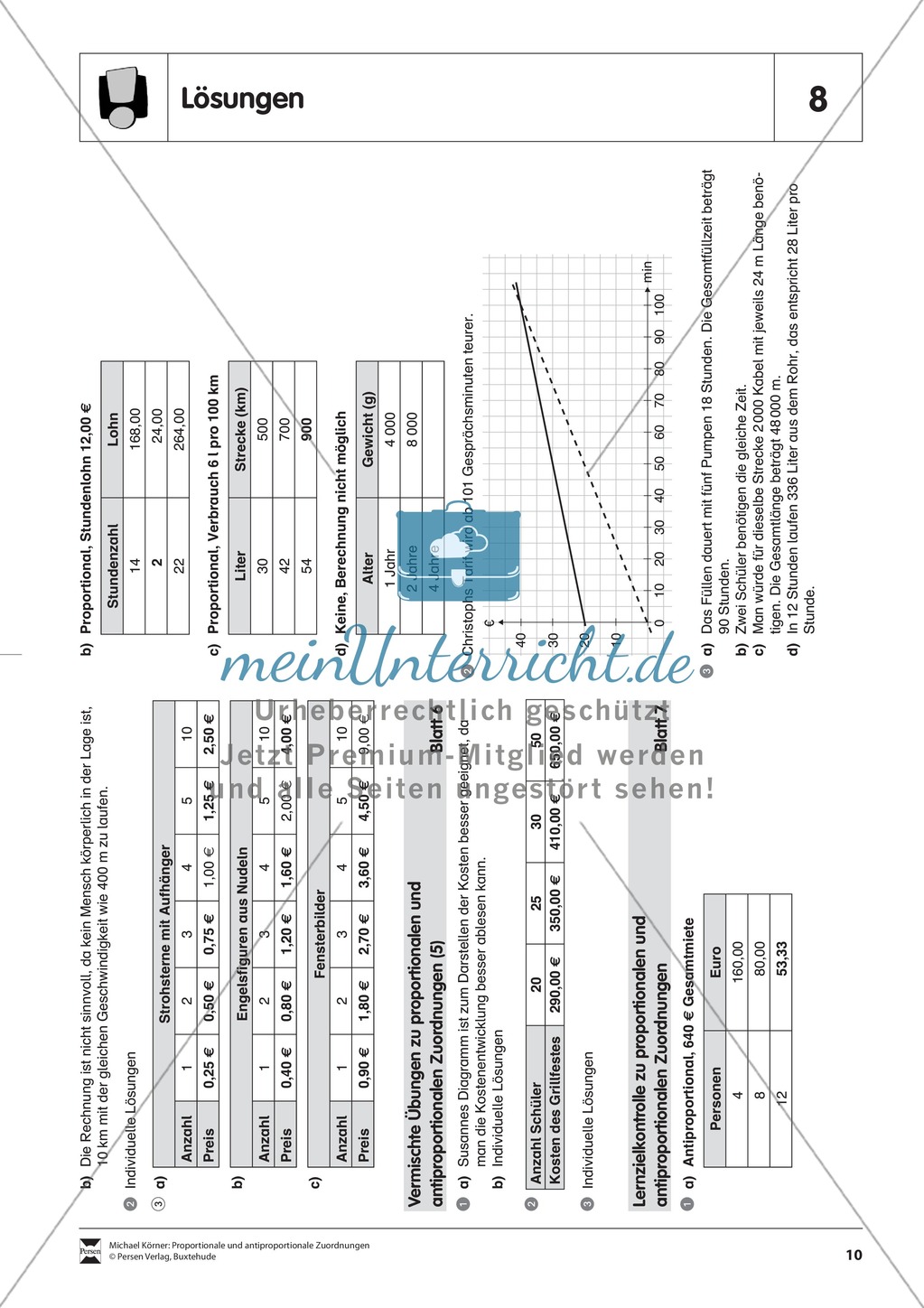 Verschiedene Übungen zu proportionalen und antiproportionalen Zuordnungen Preview 9
