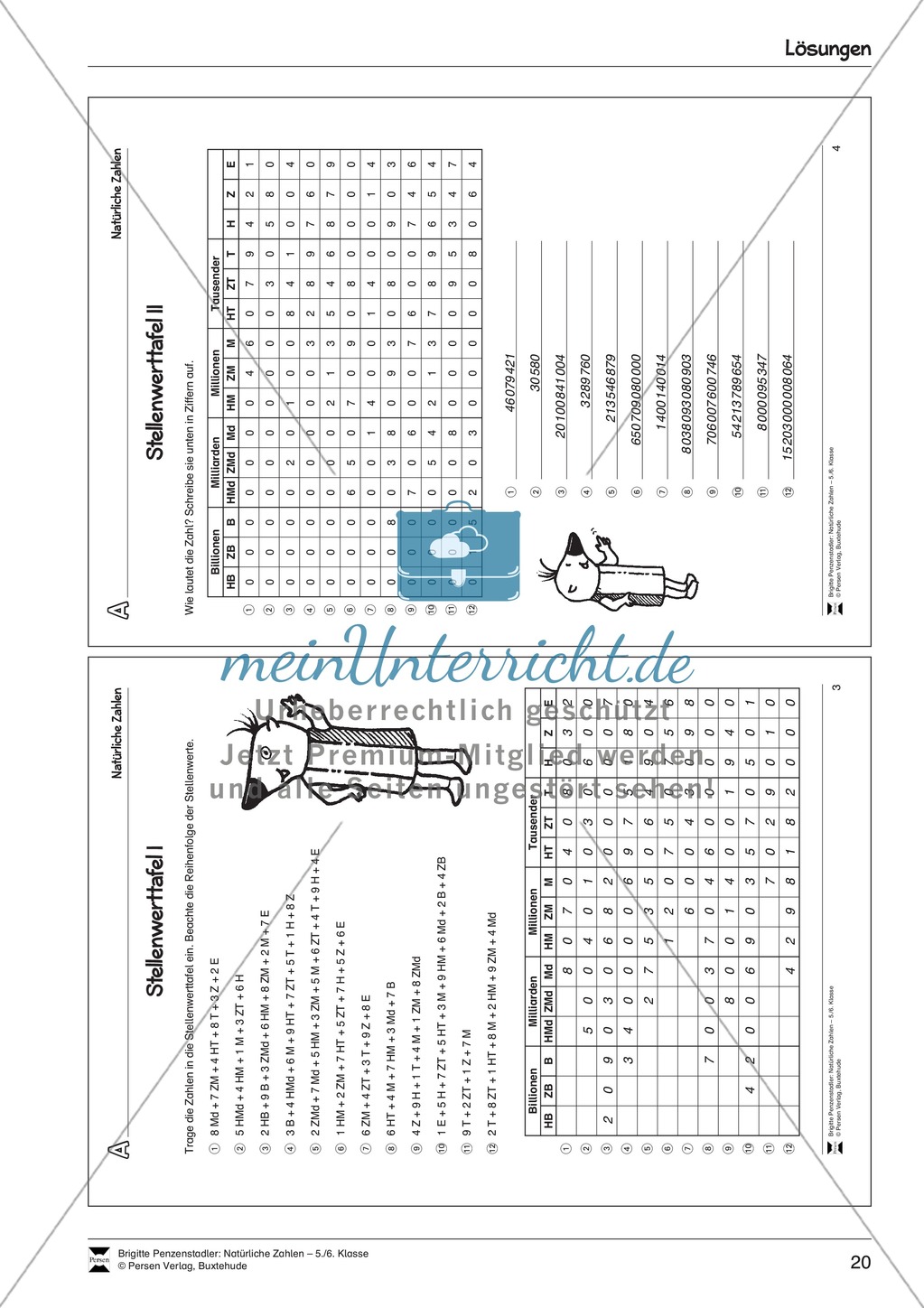 Natürliche Zahlen - Übungen mit der Stellenwerttafel Preview 7