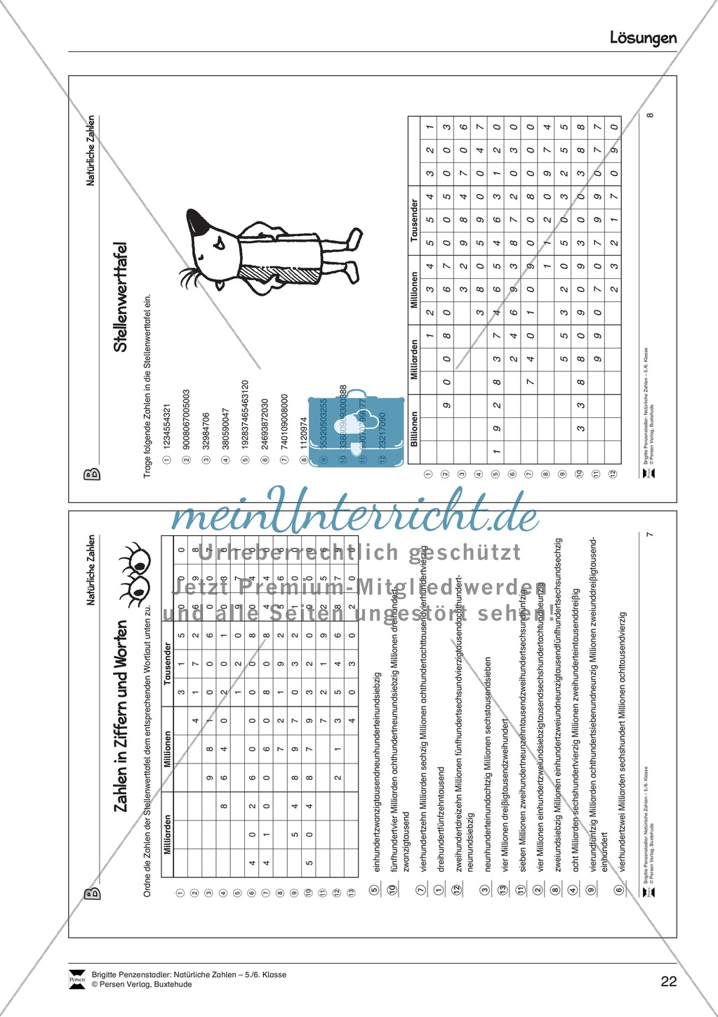Natürliche Zahlen - Übungen mit der Stellenwerttafel Preview 8