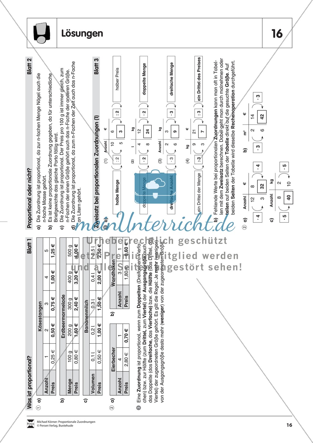 Zweisatz bei proportionalen Zuordnungen Preview 3