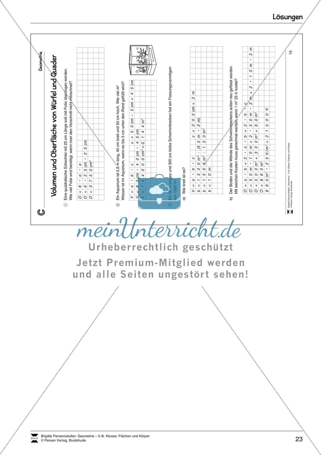 Volumen und Oberfläche von Würfel und Quader Preview 6