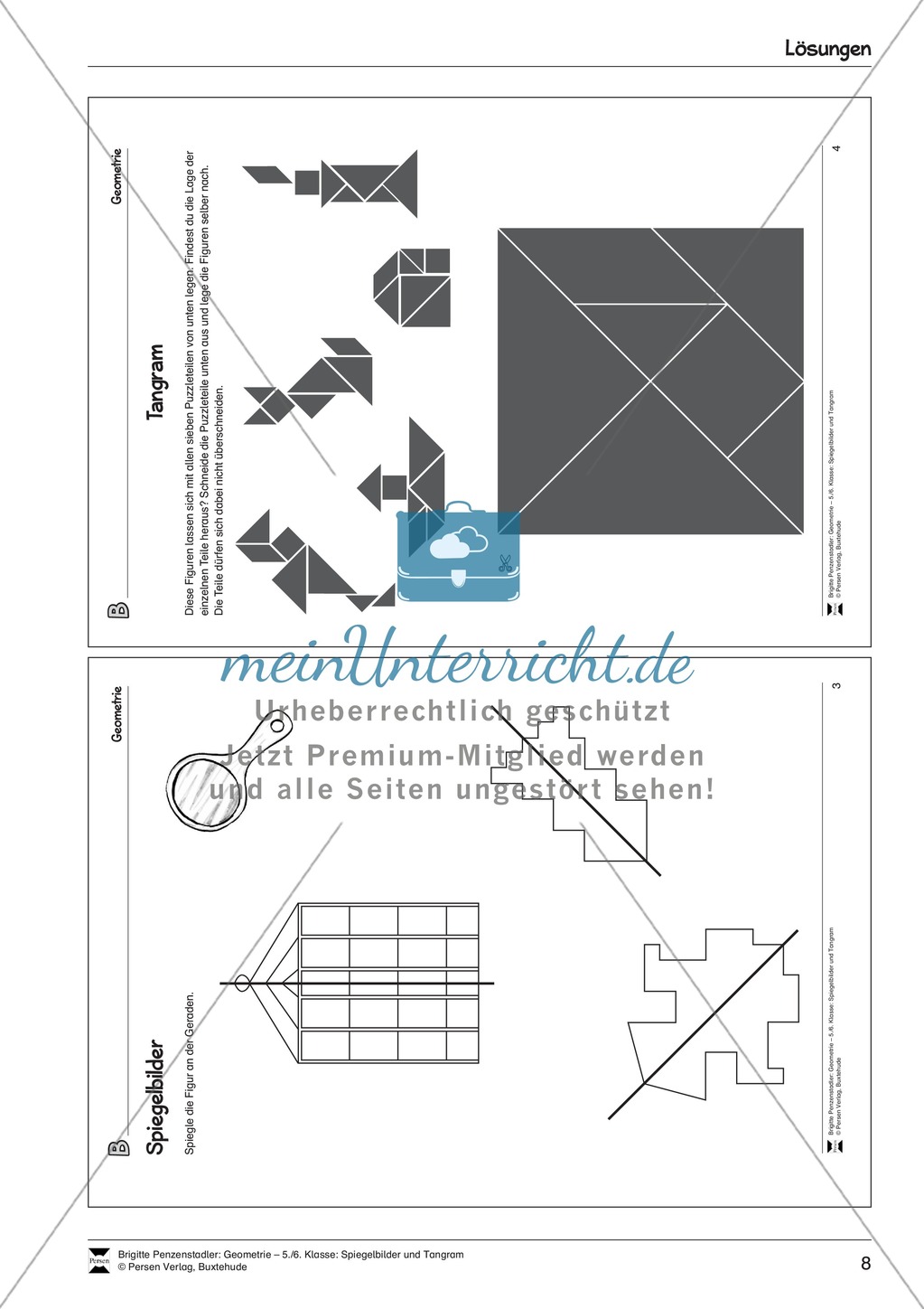 Tangram - verschiedene Figuren aus geometrischen Formen nachlegen Preview 5