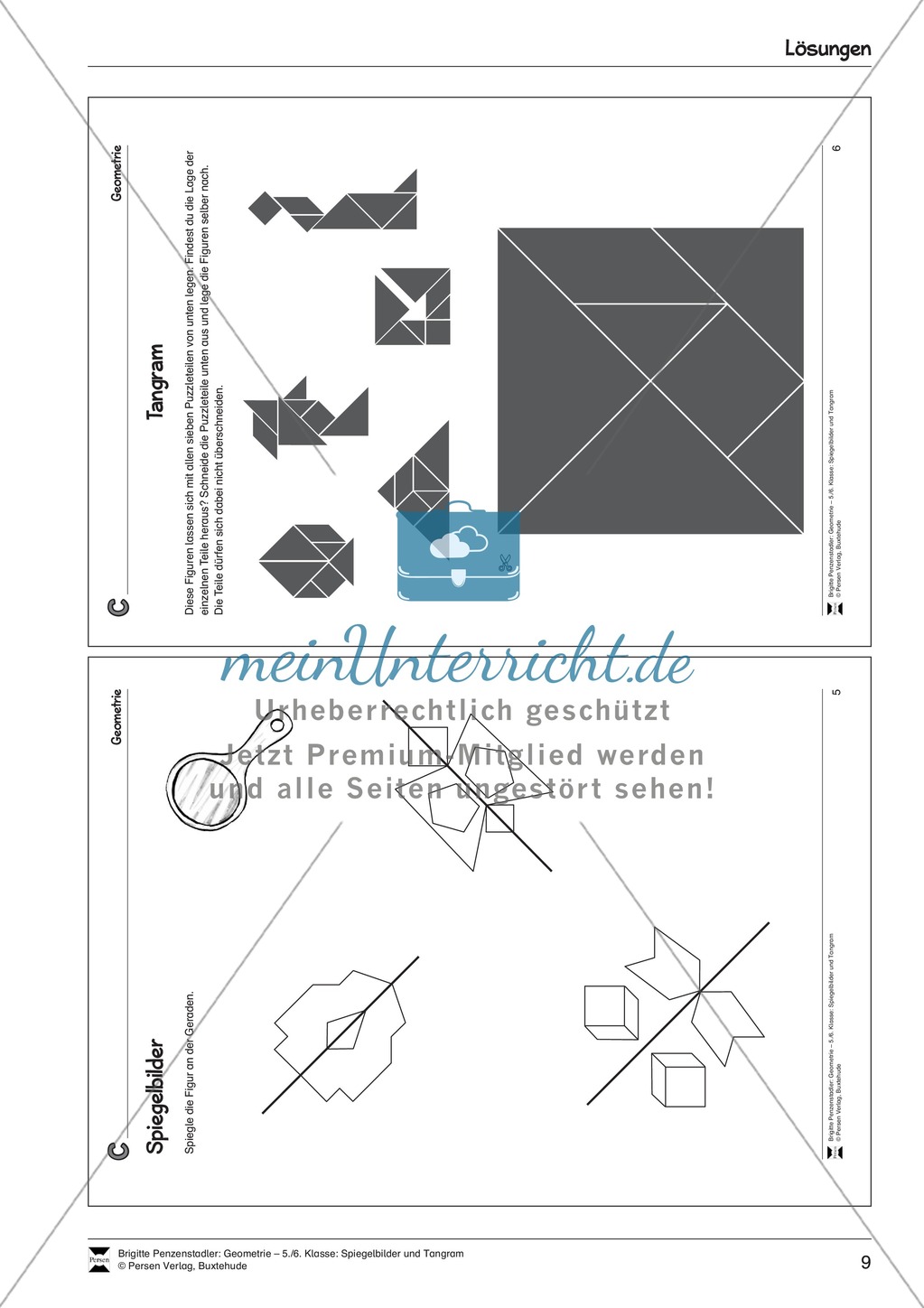 Tangram - verschiedene Figuren aus geometrischen Formen nachlegen Preview 6