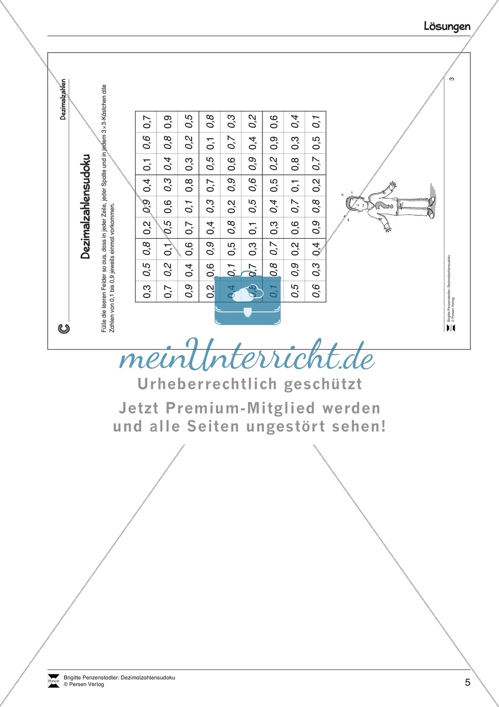 Verschiedene Sodokus mit Dezimalzahlen. Mit Lösungen. Preview 5