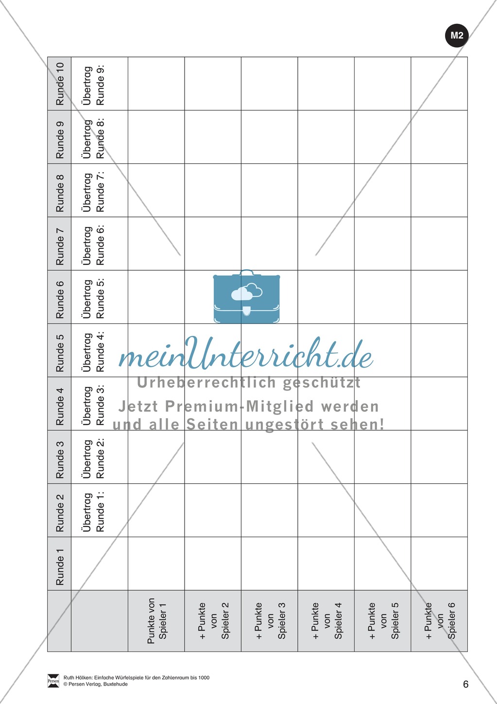 Würfelspiele zur Festigung von Rechenoperationen im Zahlenraum bis 1000 Preview 6
