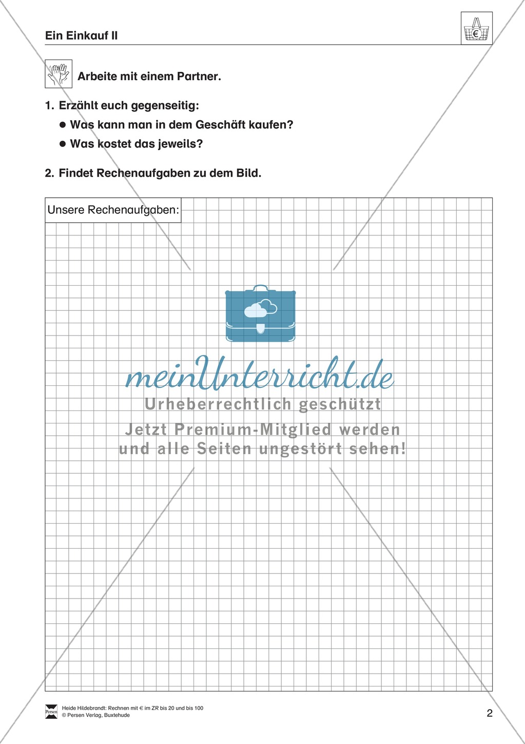 Anschauliche Aufgaben zum Entdecken der Größeneinheit Geld im Zahlenraum bis 100 Preview 2