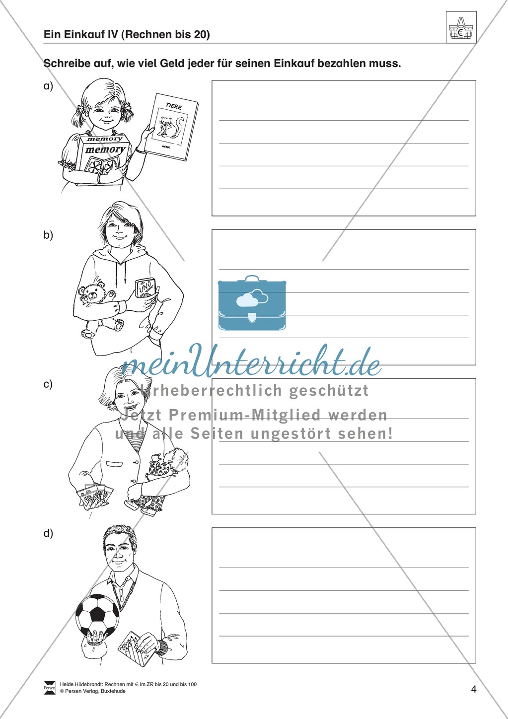 Anschauliche Aufgaben zum Entdecken der Größeneinheit Geld im Zahlenraum bis 100 Preview 4