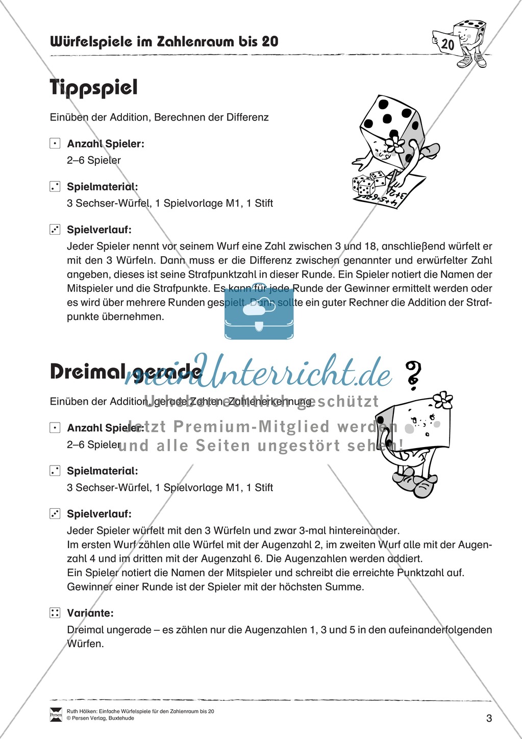 Arithmetik: Würfelspiele zum Thema Addition Preview 2
