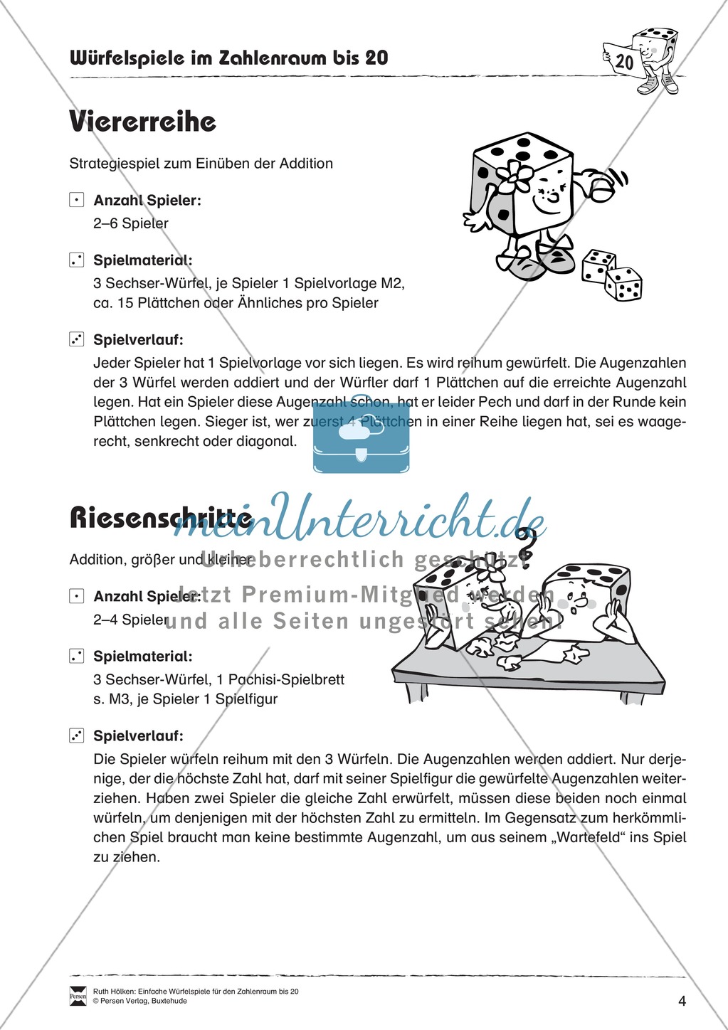 Arithmetik: Würfelspiele zum Thema Addition Preview 3