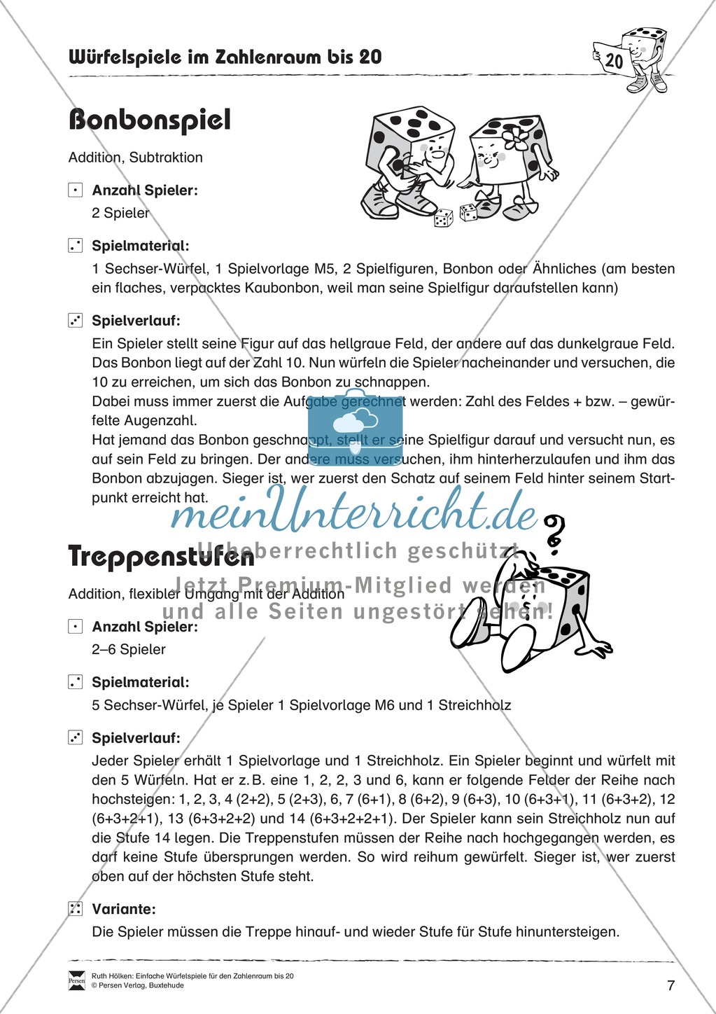 Arithmetik: Würfelspiele zum Thema Addition und Subtraktion Preview 3