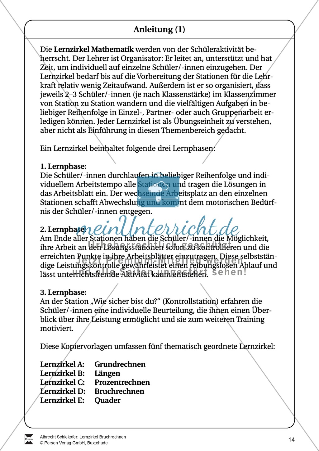 Bruchrechnung: Lernzirkel zur Wiederholung und Festigung der Bruchrechnung Preview 14