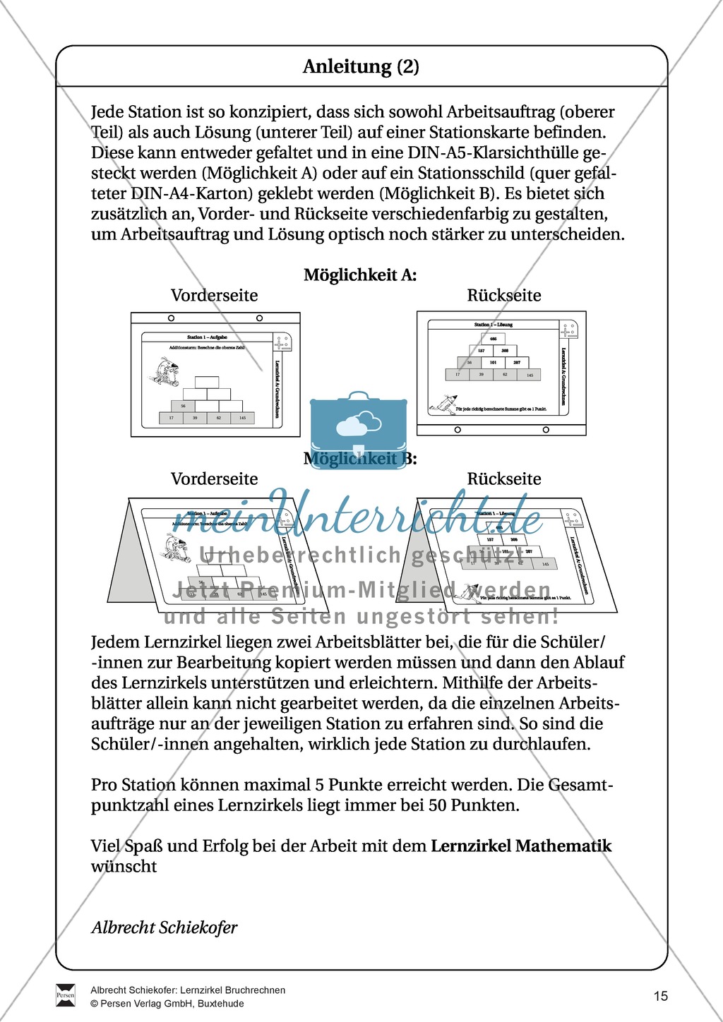 Bruchrechnung: Lernzirkel zur Wiederholung und Festigung der Bruchrechnung Preview 15