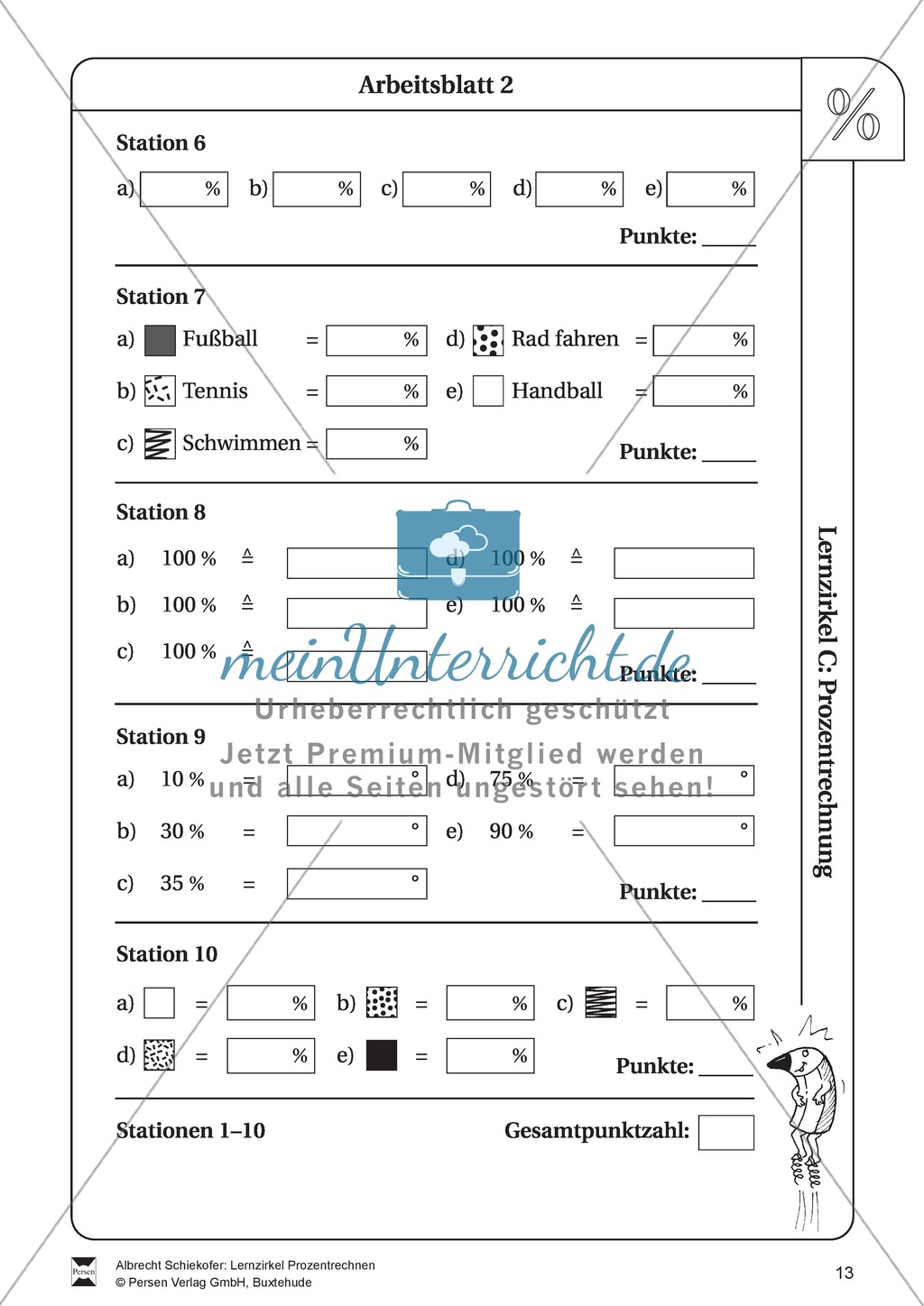 Prozentrechnen: Lernzirkel zur Wiederholung und Festigung des Prozentrechnens Preview 13