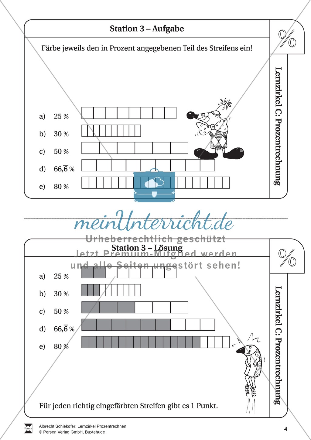 Prozentrechnen: Lernzirkel zur Wiederholung und Festigung des Prozentrechnens Preview 4