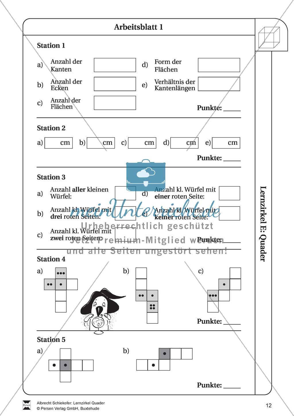 Geometrie: Wiederholung und Festigung der geometrischen Figur Quader Preview 12
