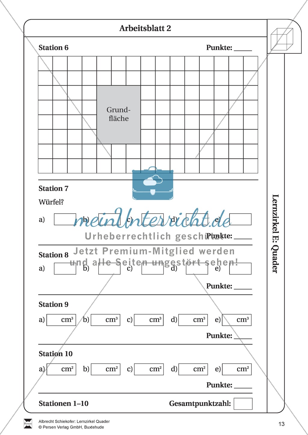 Geometrie: Wiederholung und Festigung der geometrischen Figur Quader Preview 13