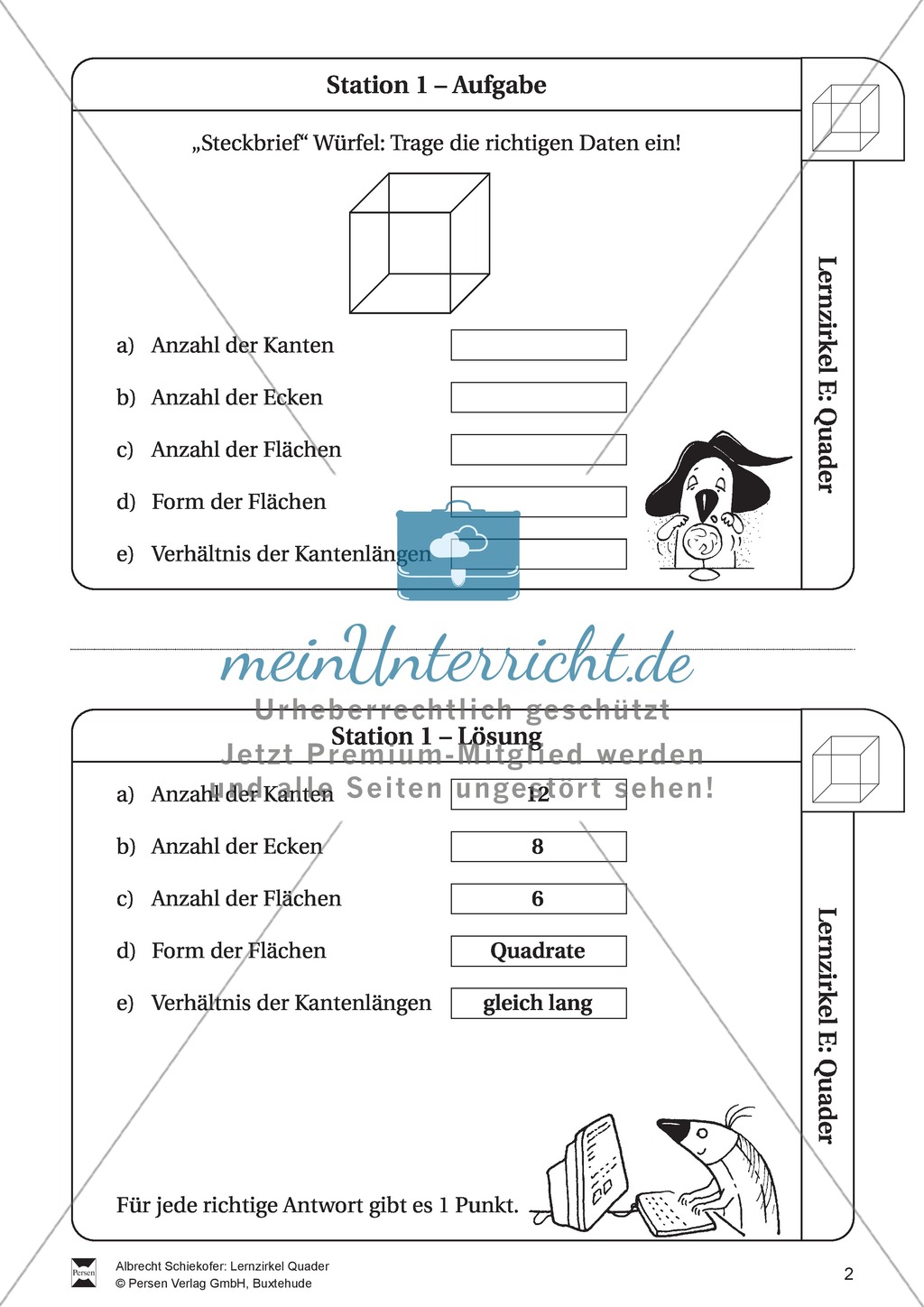 Geometrie: Wiederholung und Festigung der geometrischen Figur Quader Preview 2