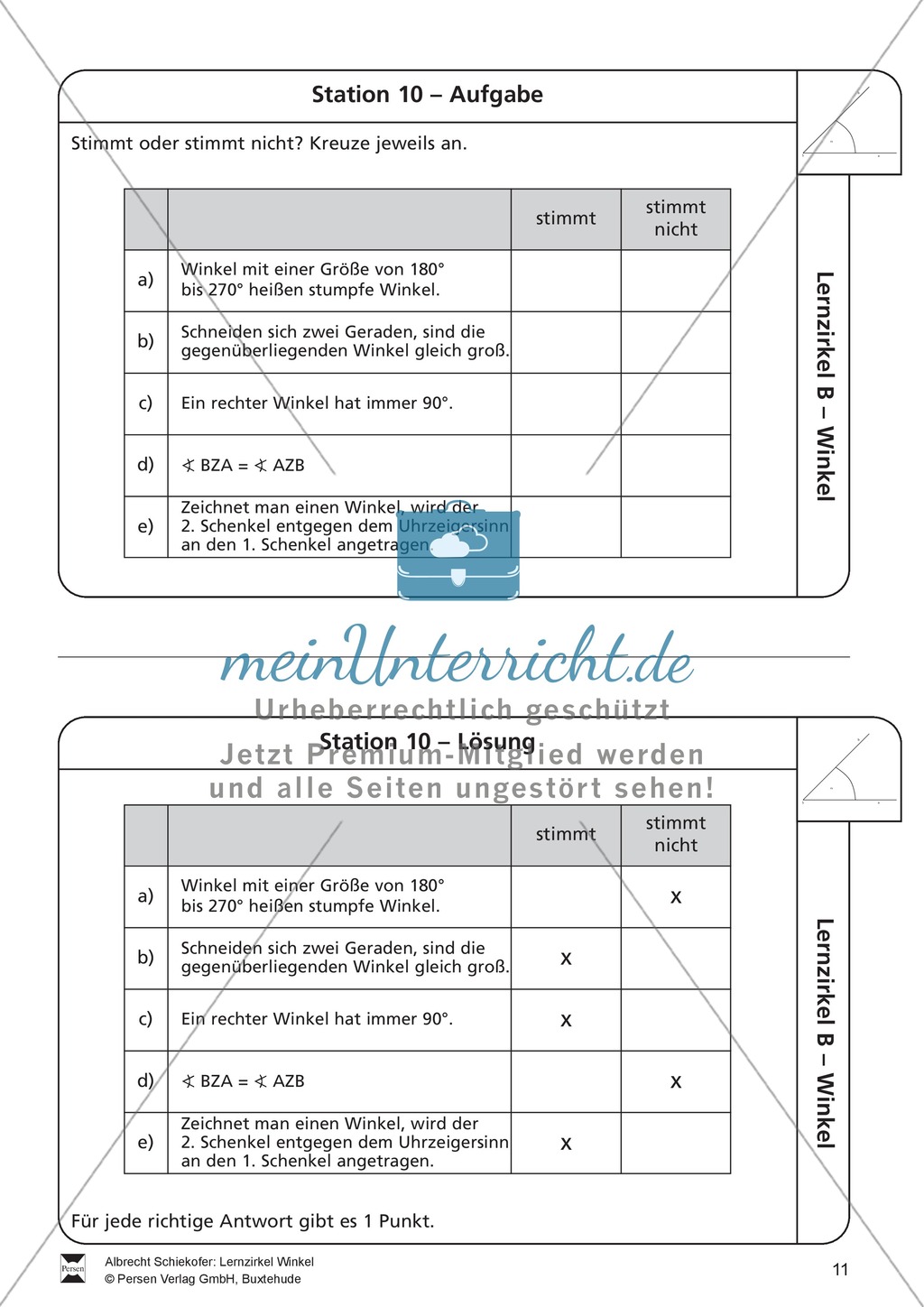 Lernzirkel zu Winkeln: Winkelarten, griechische Buchstaben, Winkel messen und zeichnen, Winkel an Uhr und Windrose Preview 11