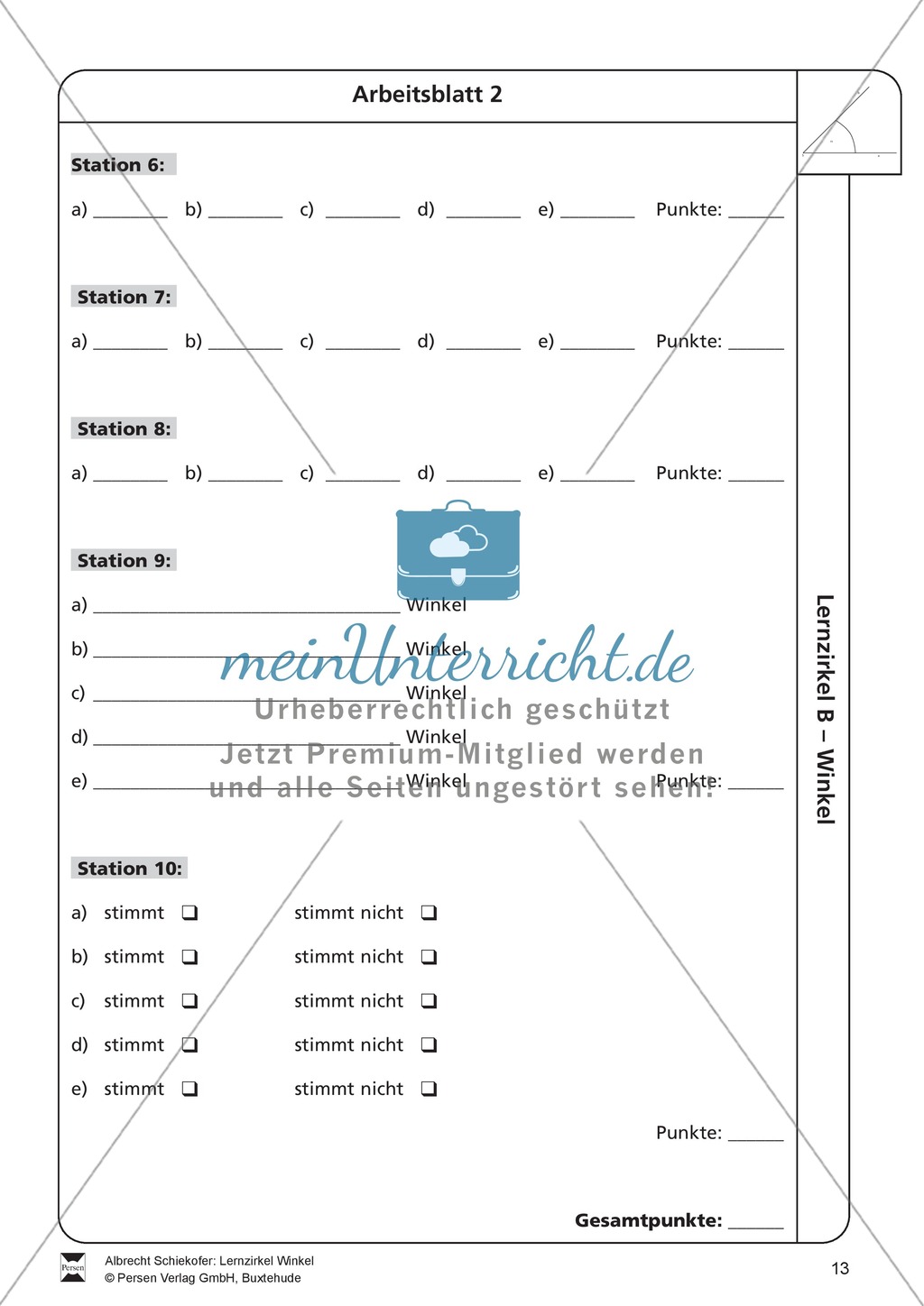 Lernzirkel zu Winkeln: Winkelarten, griechische Buchstaben, Winkel messen und zeichnen, Winkel an Uhr und Windrose Preview 13