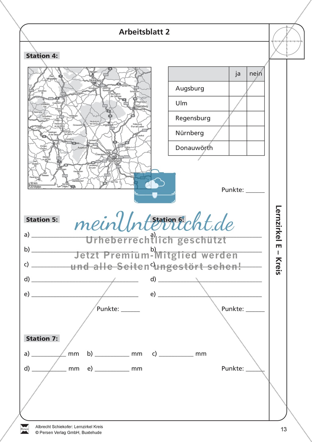 Geometrische Formen: Lernzirkel zum Kreis Preview 13