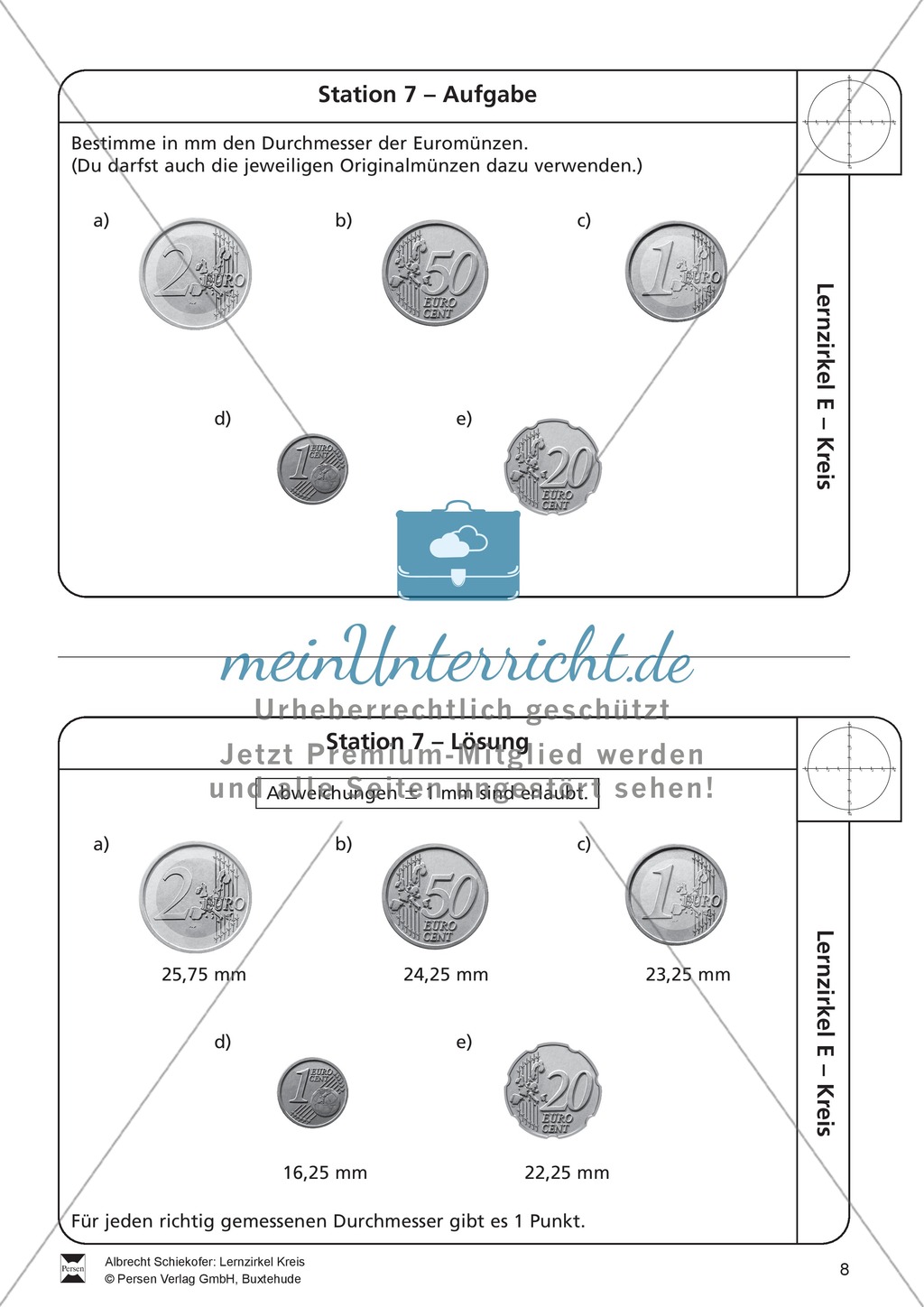 Geometrische Formen: Lernzirkel zum Kreis Preview 8