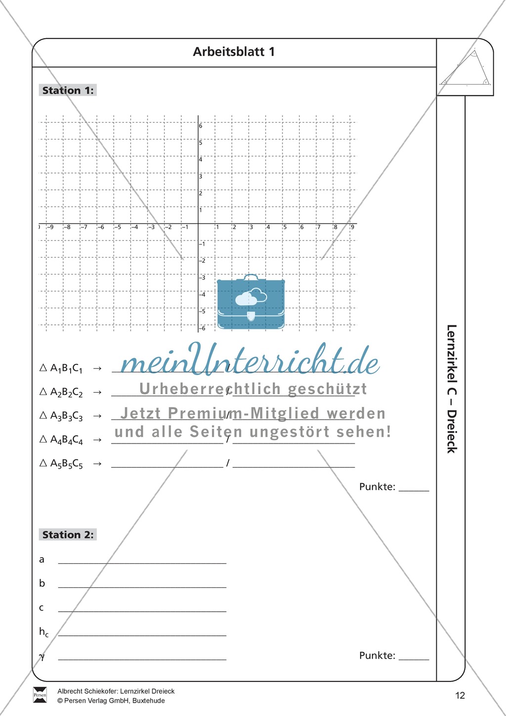 Lernzirkel zu Dreiecken - Arten, Eigenschaften, Berechnung von Größen, Dreieckskonstruktion Preview 12