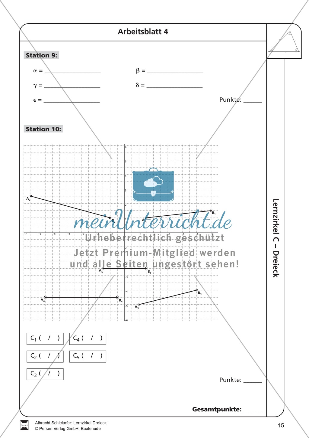 Lernzirkel zu Dreiecken - Arten, Eigenschaften, Berechnung von Größen, Dreieckskonstruktion Preview 15