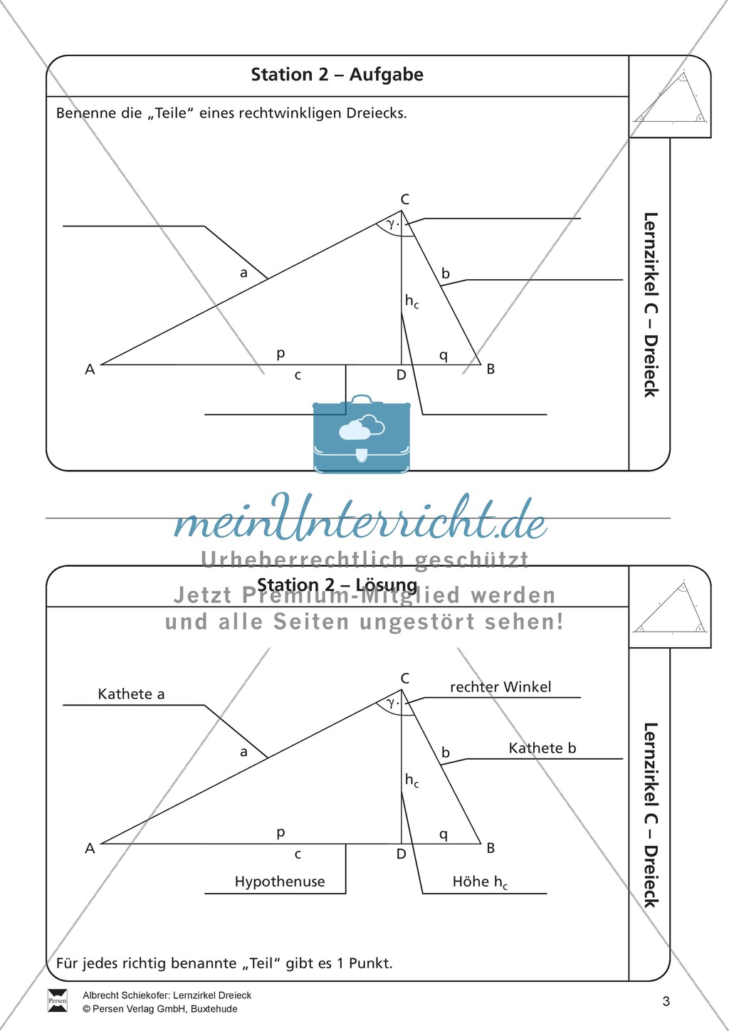 Lernzirkel zu Dreiecken - Arten, Eigenschaften, Berechnung von Größen, Dreieckskonstruktion Preview 3
