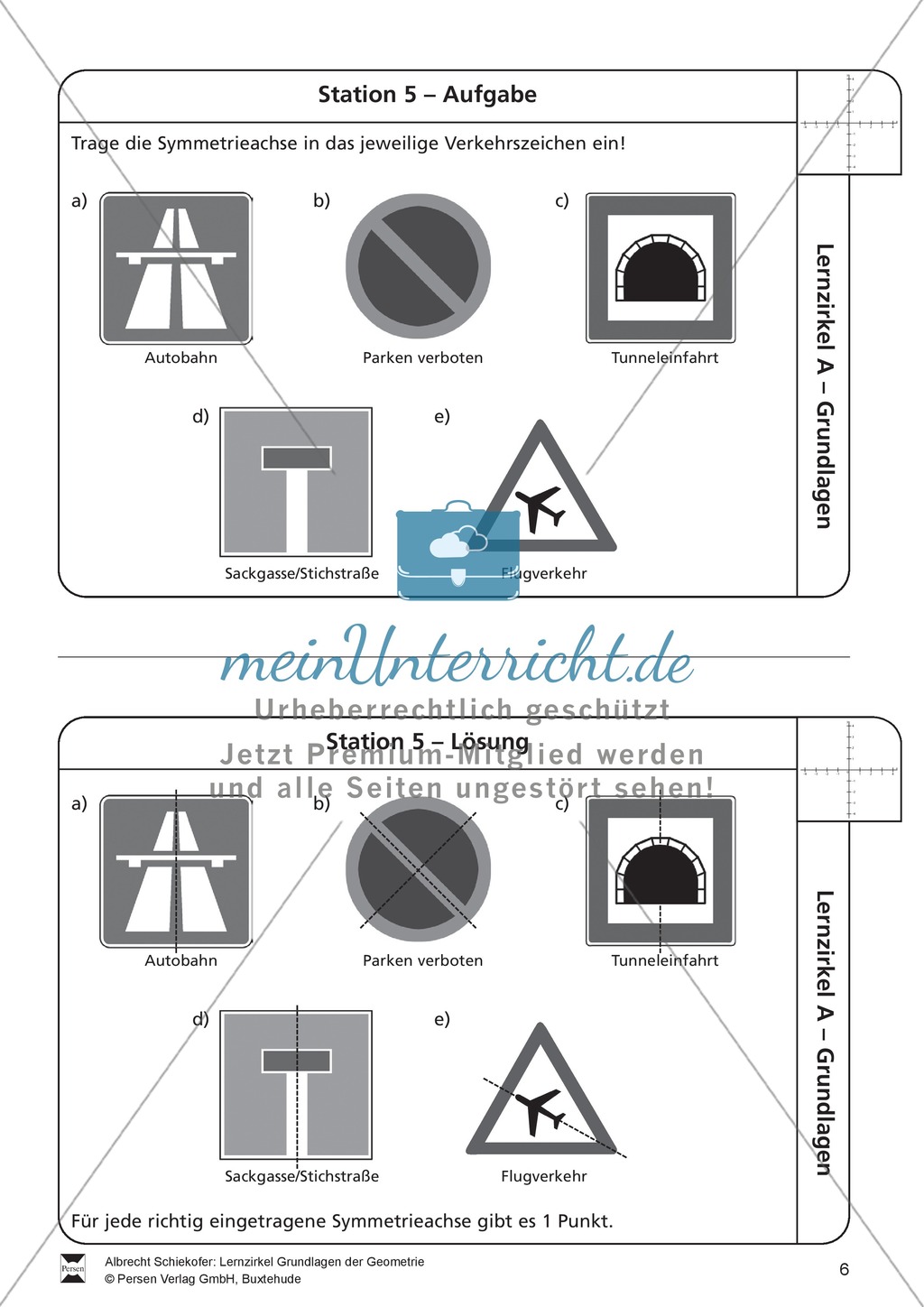Lernzirkel zu Grundlagen der Geometrie: Koordinatensystem, Spiegelung, Senkrechten und Parallelen, optische Täuschungen Preview 6