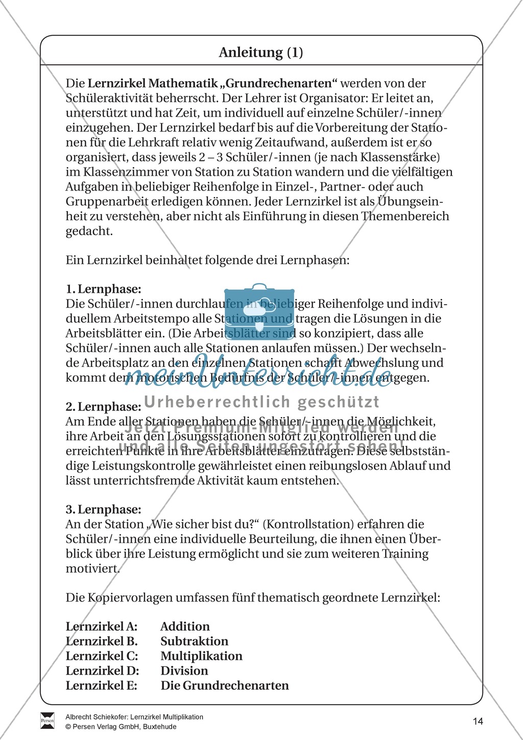 Lernzirkel Multiplikation: Fachausdrücke, Vielfache, Kommasetzen, Primfaktorenzerlegung, Einheiten umrechnen Preview 14