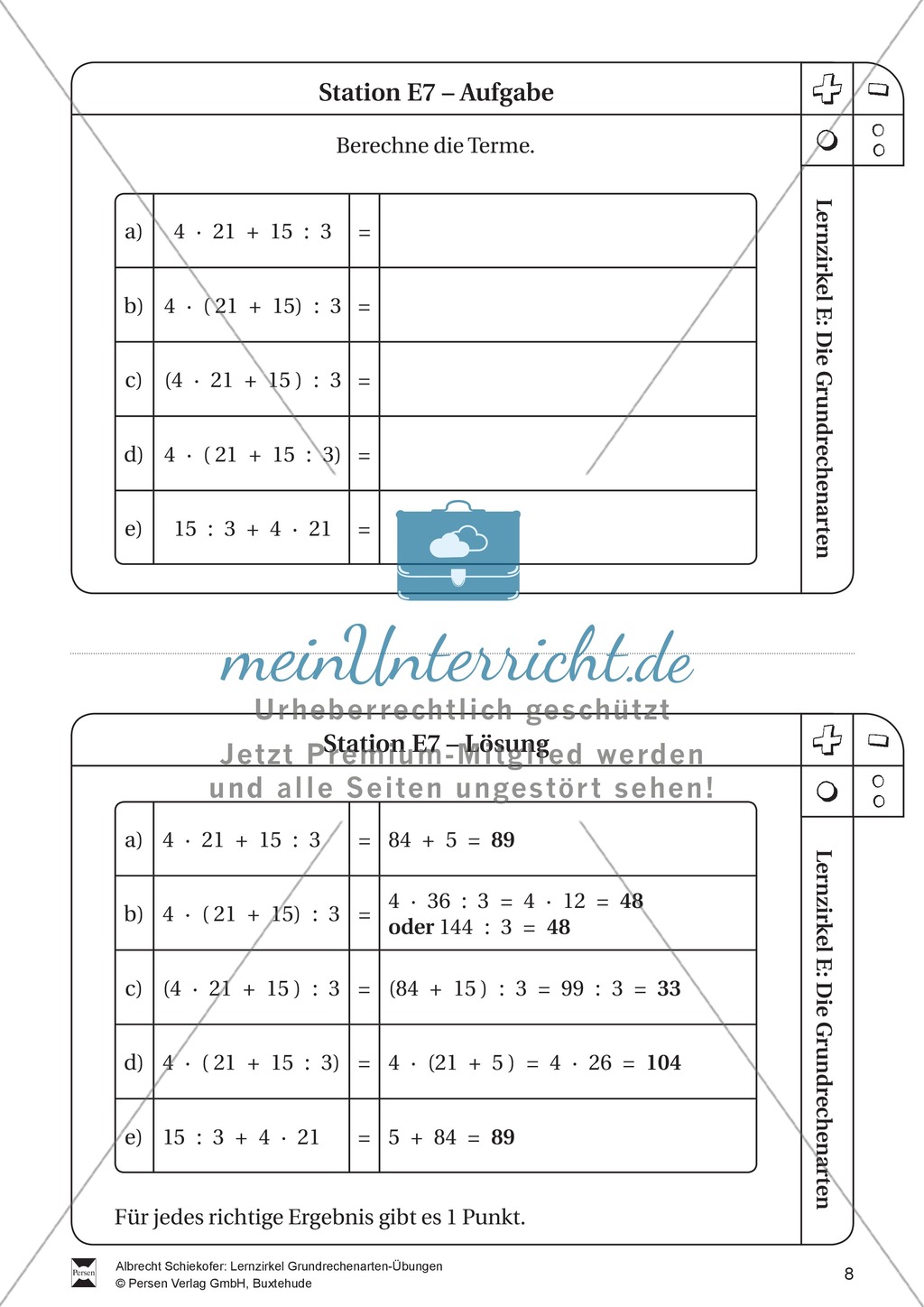 Lernzirkel Grundrechenarten Preview 8