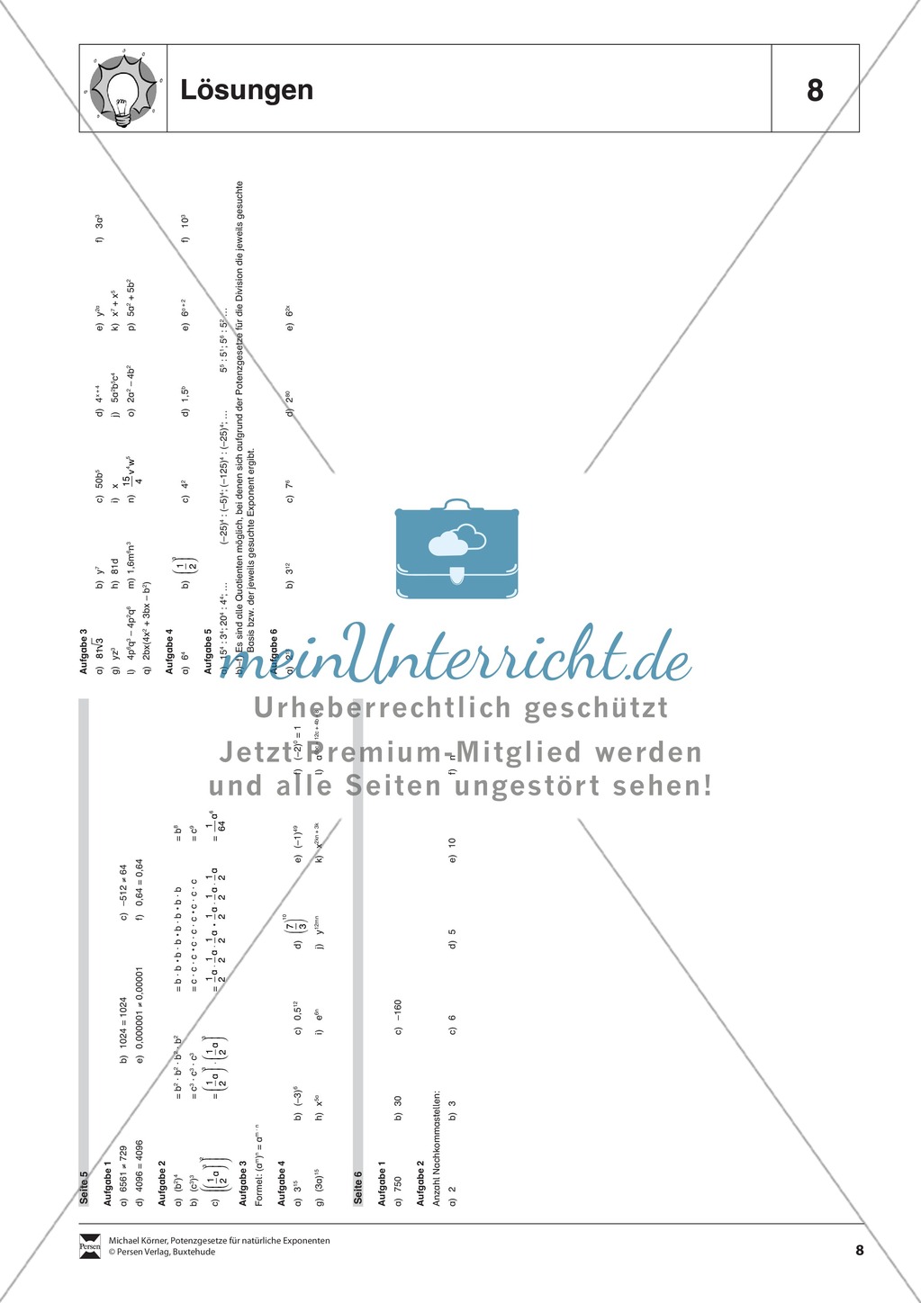 Potenzgesetz für das Potenzieren einer Potenz mit natürlichen Exponenten Preview 3