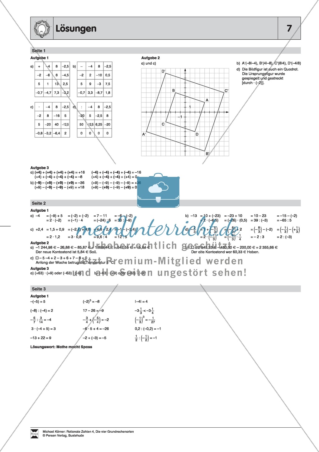 Vermischte Übungen mit rationalen Zahlen zu den vier Grundrechenarten Preview 4