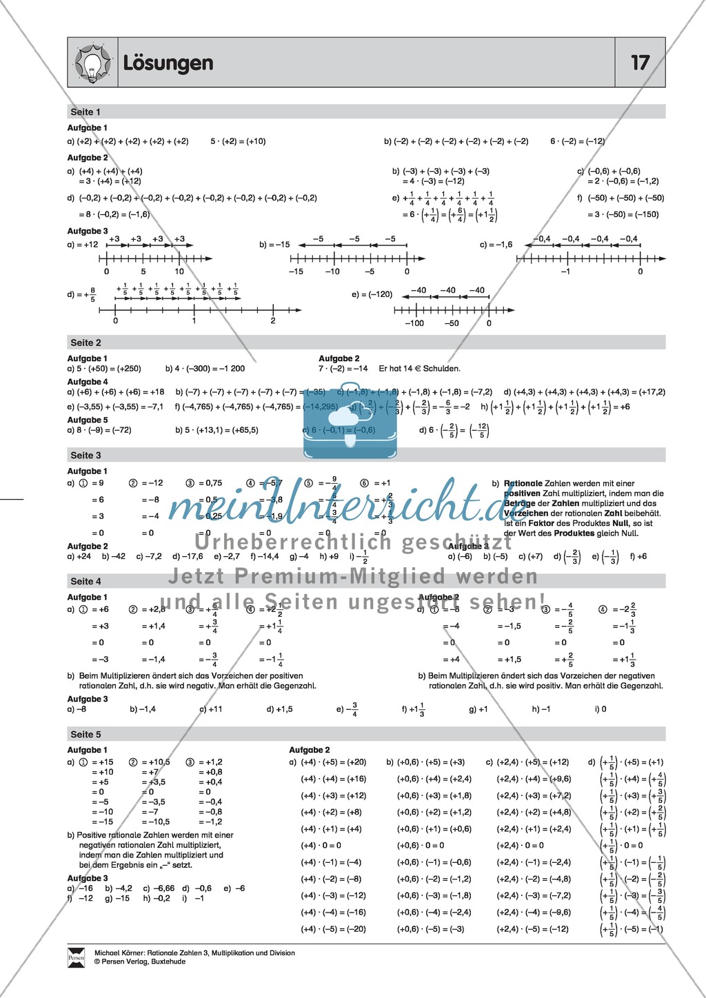 Rationale Zahlen multiplizieren - von der Multiplikation mit natürlichen Zahlen zur Multiplikation mit rationalen Zahlen Preview 9