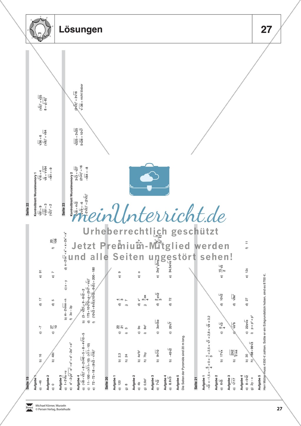 Distributivgesetz und Wurzelterme + Binomische Formeln und Wurzelterme Preview 6