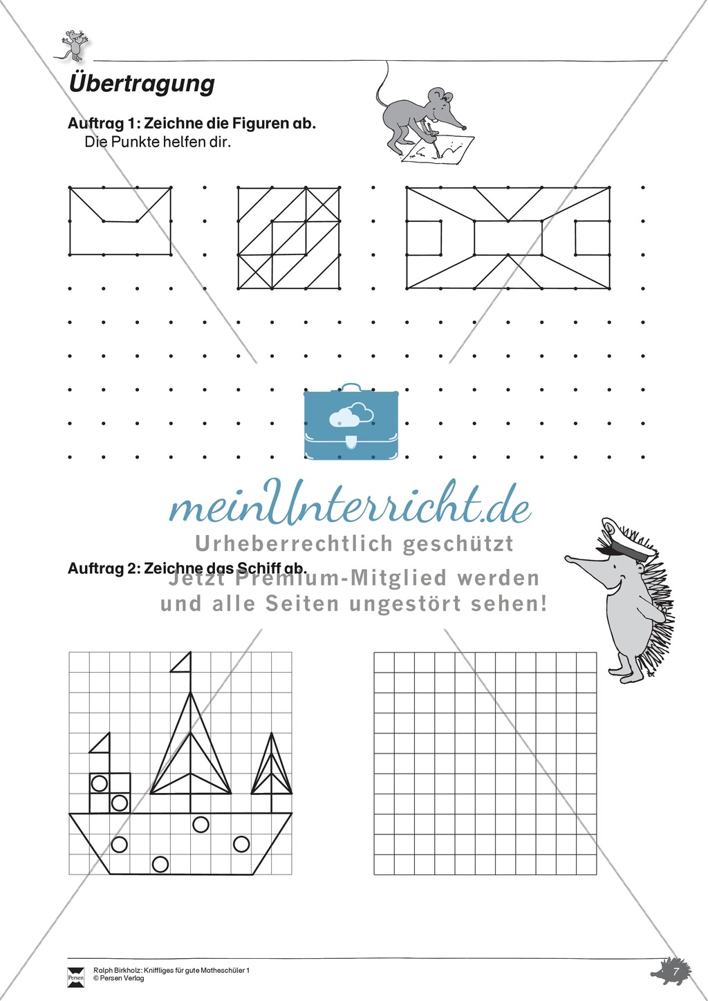 Formen und Muster - Figuren nachzeichnen und vervollständigen Preview 1
