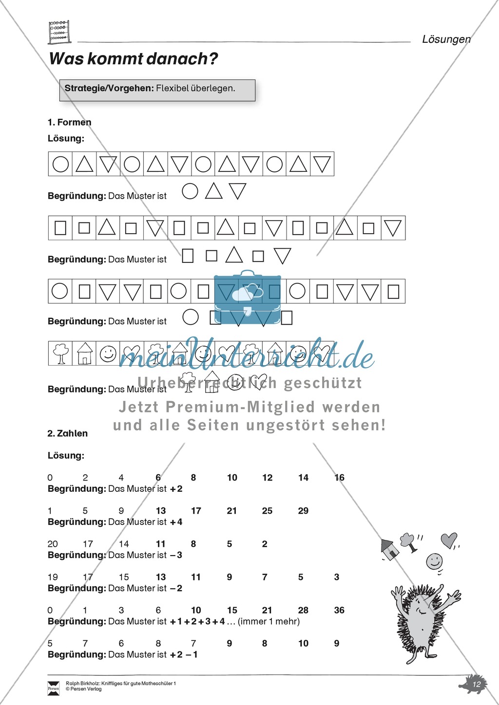 Formen und Muster - Muster in Reihen erkennen und diese vervollständigen Preview 2
